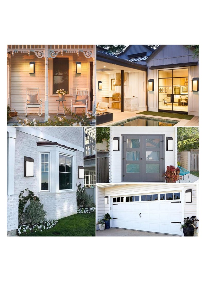 Zikra أضواء سياج شمسية، مقاومة للماء في الهواء الطلق، أضواء شمسية حديثة للمدخل، تركيبات أضواء أمان شمسية للجدران، أضواء للحديقة والفناء الخارجي، أبيض دافئ، تركيبات جدارية للمنزل أمام الباب والمرآب - Image 5