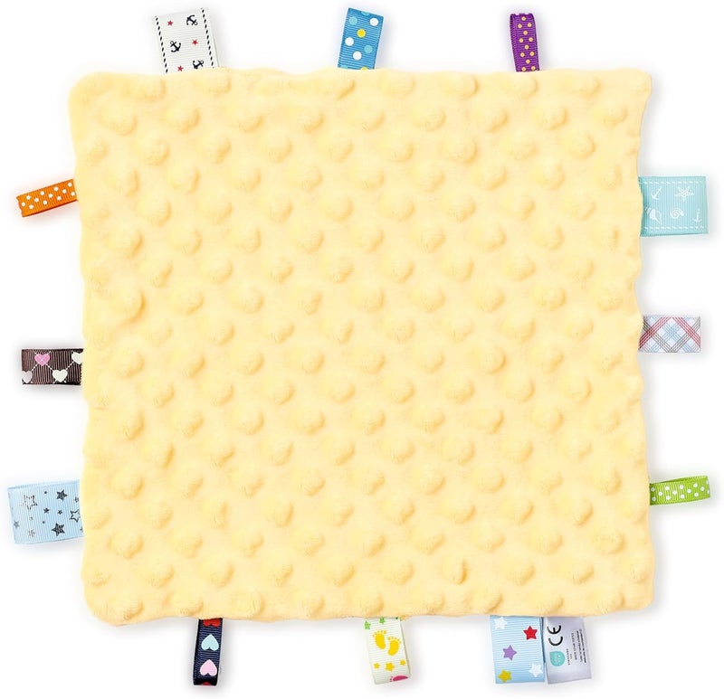 CREVENT Security Blanket for Babies, Soft Baby Lovey Comforter, Sensory Plush Blanket for Baby Girls, Calming Sleep Companion, 10" x 10" 2pcs - Image 2