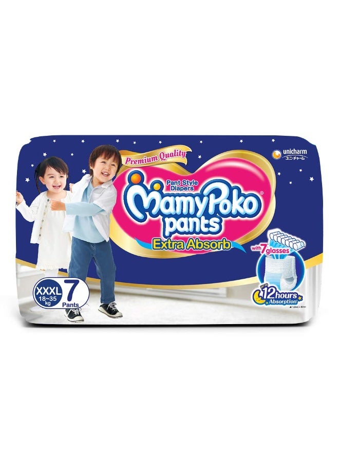 MamyPoko Pants Extra Absorb Baby Diapers, XXXL (18 - 35 kg), Pack of 7