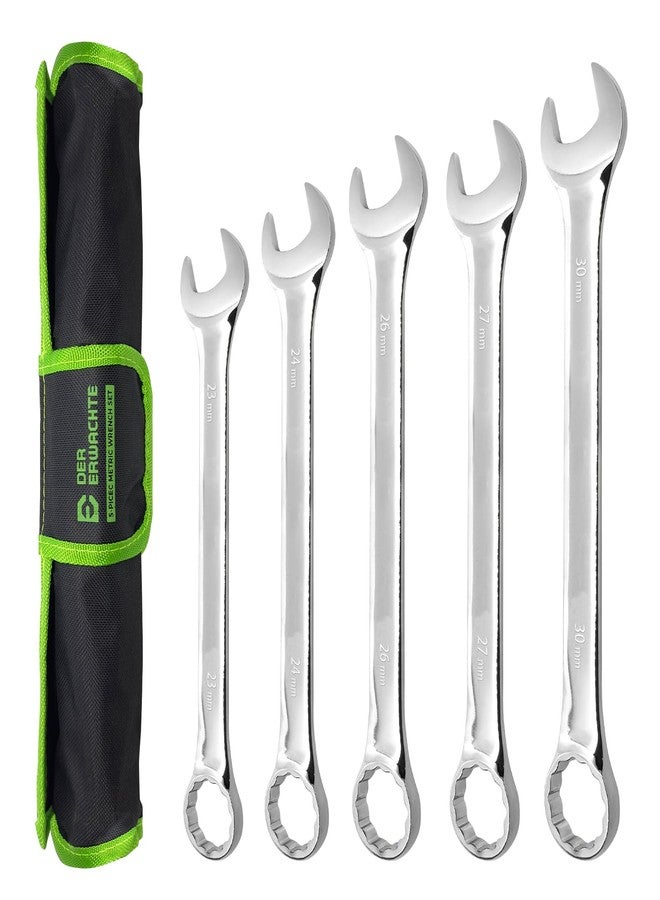 Der Erwachte Large Wrench Set with Rolling Pouch, Metric, 5-Piece, 23mm, 24mm, 26mm, 27mm, 30mm, 12 Point, Chrome Vanadium Steel - Image 1