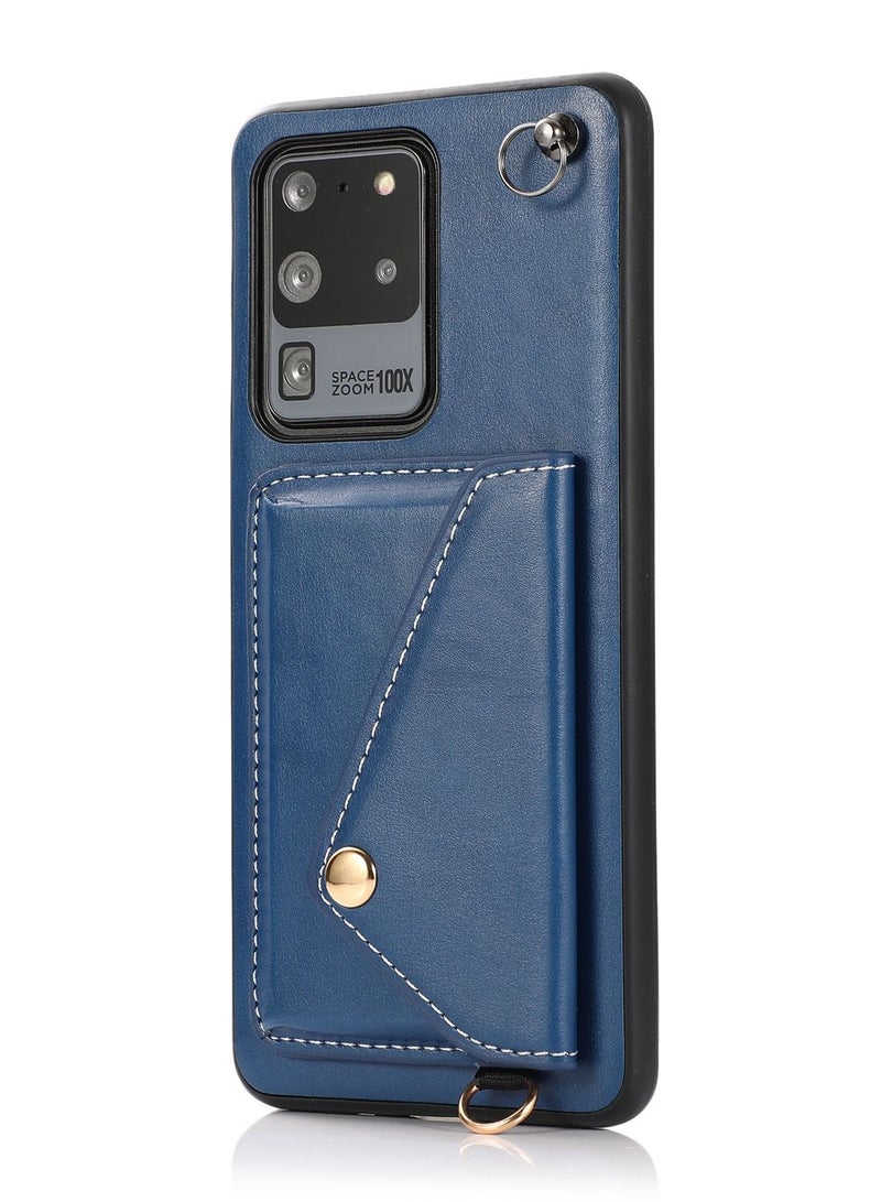 Suteni Crossbody Strap Back Cover Card Slots Leather Phone Case for Samsung - Image 1