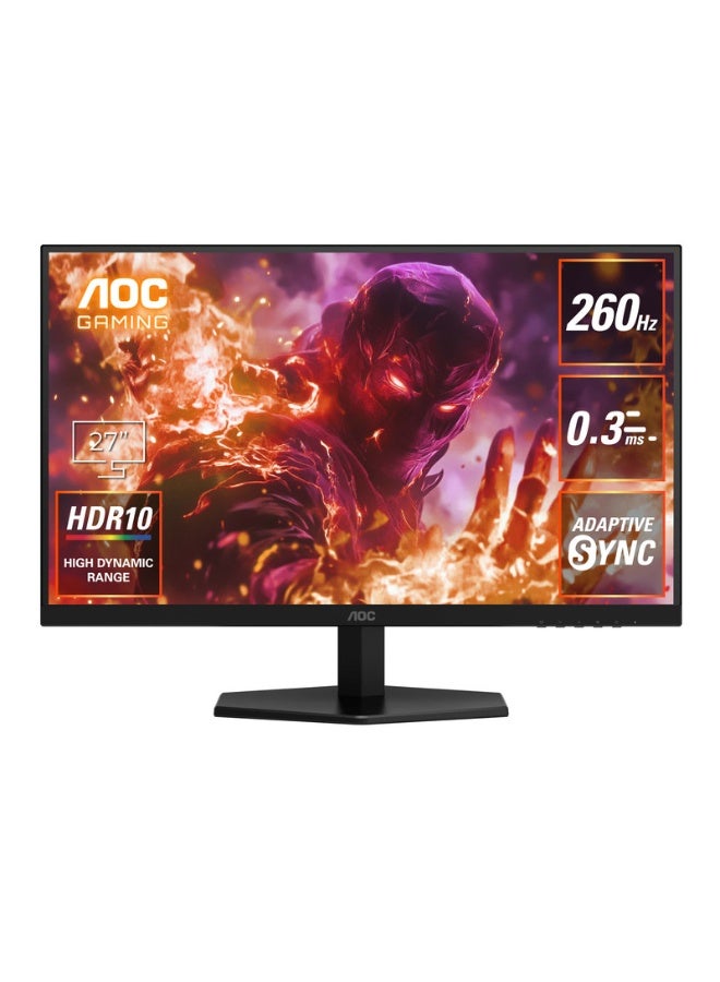 AOC Q27G40ZE, 27'' Gaming Monitor, 2560×1440 Quad HD Resolution, Fast IPS Panel, 240Hz refresh rate (260Hz OC), 0.3MS MPRT, HDR10 , HDMI 2.0x2, Display Port 1.4, Adaptive Sync, Tilt - Black,Red - Image 1