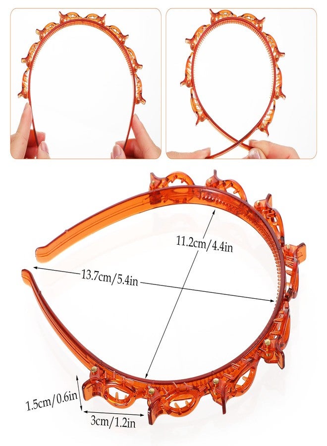 Hpmjz 4 Pcs Headband with Clips Bangs Hairstyle Hairpin Headband Professional Weave Bangs Hairstyle Halloween Hairpin Clip Headbands Fashion Bang Clip Toothed Headbands Braid Tool for Women Christmas - Image 2