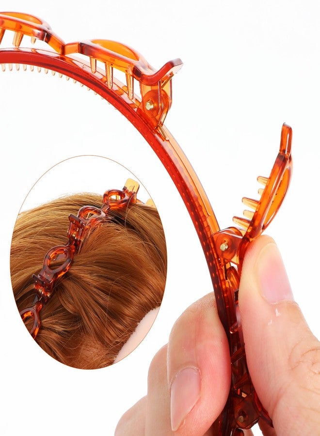 Hpmjz 4 Pcs Headband with Clips Bangs Hairstyle Hairpin Headband Professional Weave Bangs Hairstyle Halloween Hairpin Clip Headbands Fashion Bang Clip Toothed Headbands Braid Tool for Women Christmas - Image 3