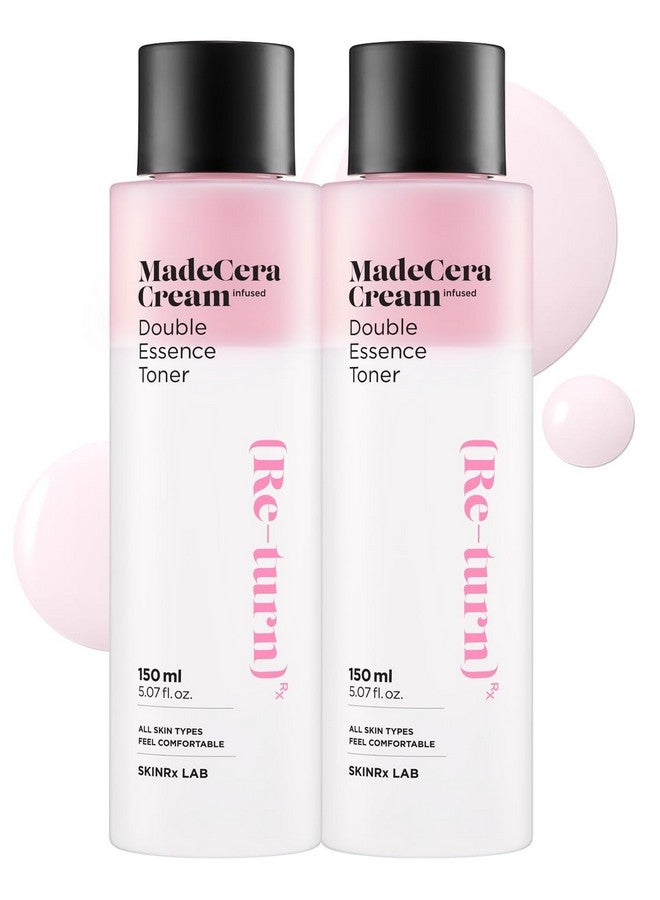 BEISIKS Skinrxlab Madecera Cream Double Essence Korean Toner 2 Pack - Hydrating And Soothing Toner With Milk Protein, Ceramide, Beta-Glucan - Moisturizing Strawberry Milky Toner For Irritated Skin  - Image 1