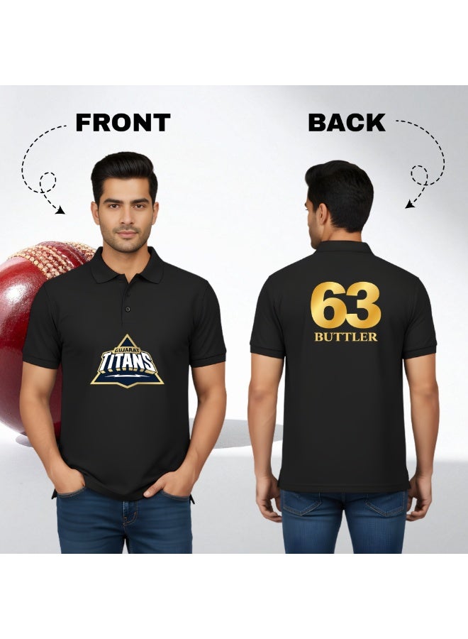 PRINTSHOP4ME Gujarat Cricket Men's Dry-Fit Polo Neck T-Shirt | GT Tshirt With Cap | Soft & Breathable Sportswear For Cricket lovers | Wearit For Games - Image 4