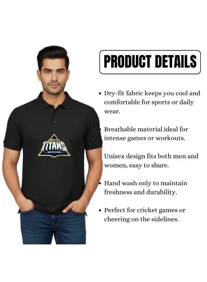PRINTSHOP4ME Gujarat Cricket Men's Dry-Fit Polo Neck T-Shirt | GT Tshirt With Cap | Soft & Breathable Sportswear For Cricket lovers | Wearit For Games - Image 5