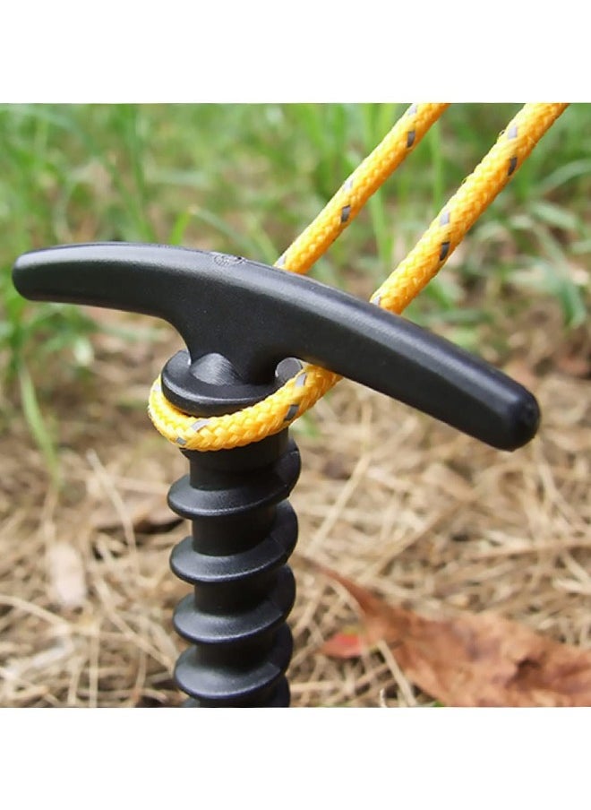 Sweet Life - 10 PCS Tents Stakes 5.7 Inch Spiral Ground Anchor Lightweight Tent Pegs for Canopies Tarps Camping Backpaking Landscaping Securing Dogs Pets Outdoor Black - Image 1