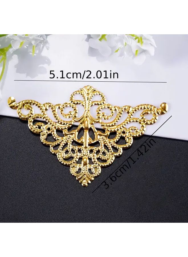 Yellow Metal Lace Corner Protectors Vintage DIY Notebook Decoration Scrapbooking Supplies - Image 4