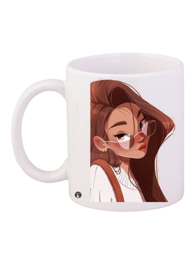 RYN Printed Coffee Mug White/Brown