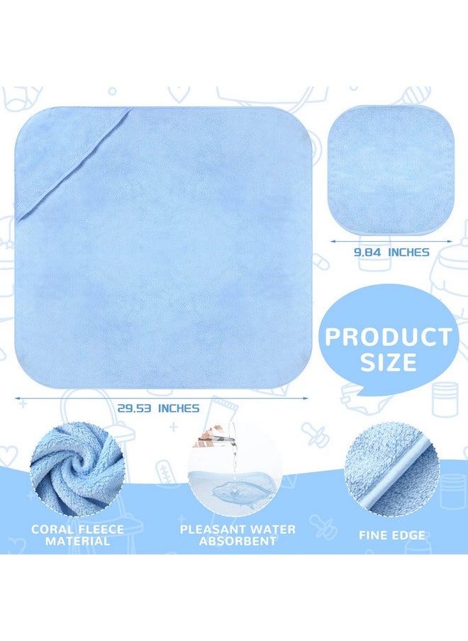 Moukeren - 15 Pcs Baby Bath Towel And Washcloths Set Includes 3 Pcs Baby Hooded Towels And 12 Pcs Baby Washcloths Fleece Towels Absorbent Wash Clothes For Newborn Toddler Boy Girl Infant Essentials Gift - Image 1