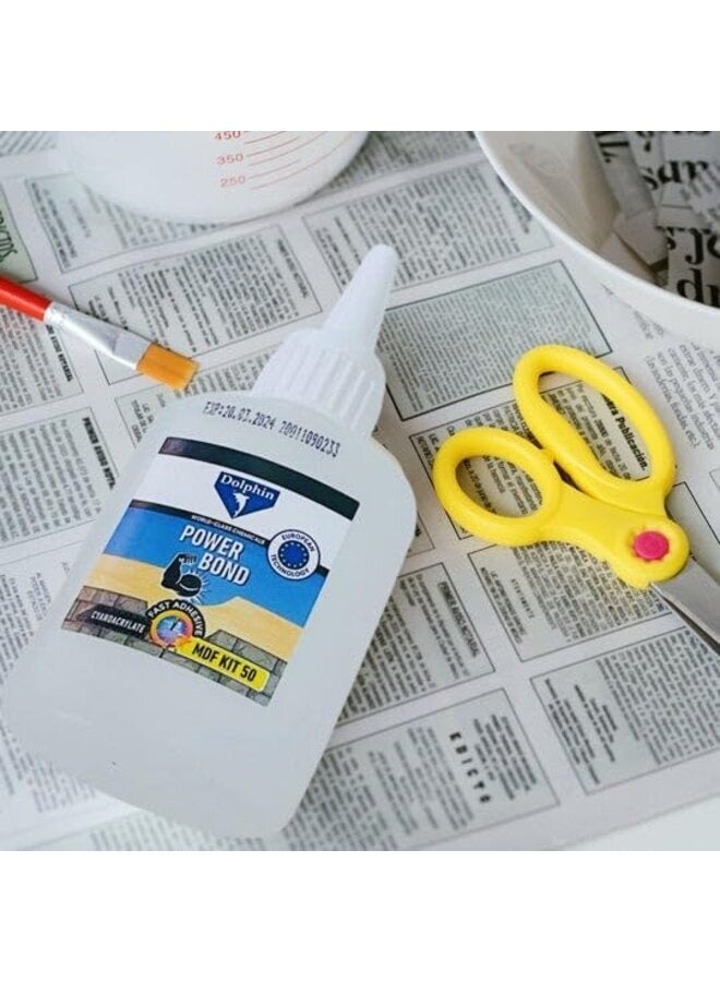 دولفين مجموعة مواد كيميائية سريعة اللصق من الطراز العالمي MDF 50 400 مل - Image 4