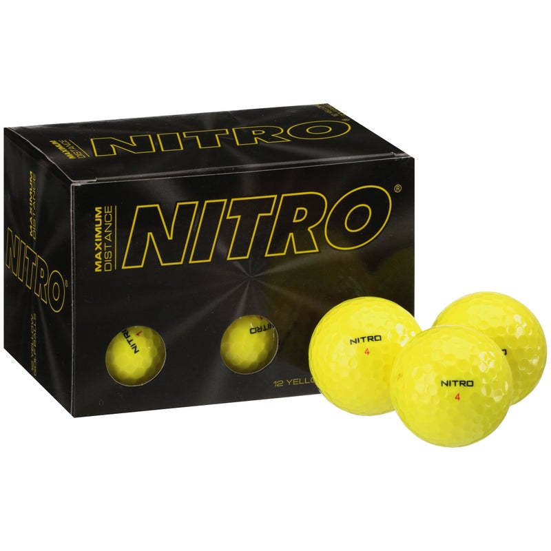 Nitro Long Distance Golf Balls (12PK) All Levels-Nitro Maximum Distance Titanium Core 85 Compression High Velocity Spin Control Long Distance Golf Balls USGA Approved-Total of 12-Yellow - Image 3