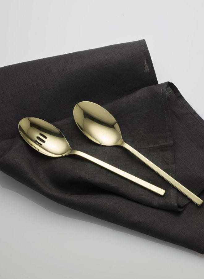 ONEIDA Allay Champagne Everyday 2 Piece Serving Spoon Set, 2 Count, Metallic - Image 2
