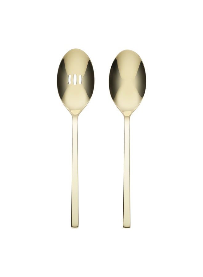 ONEIDA Allay Champagne Everyday 2 Piece Serving Spoon Set, 2 Count, Metallic - Image 1
