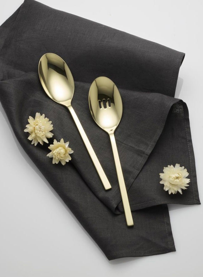 ONEIDA Allay Champagne Everyday 2 Piece Serving Spoon Set, 2 Count, Metallic - Image 3