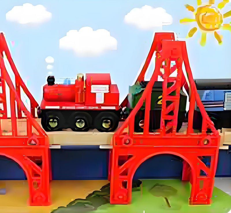 OrgMemory Wooden Train Bridges, 3 Suspension Bridge, Wooden Train Track Accessories, Wood Train Track, Train Tracks Compatible with All Major Brands, Wood Toys for Girls & Boys - Image 4