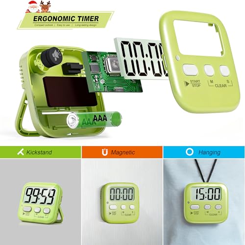 Antonki 2 Pack Digital Timer for Kids, Magnetic Countdown Kitchen Timers for Cooking, Egg, Classroom, Teacher, Exercise, Study, Oven - Battery Included - Image 5