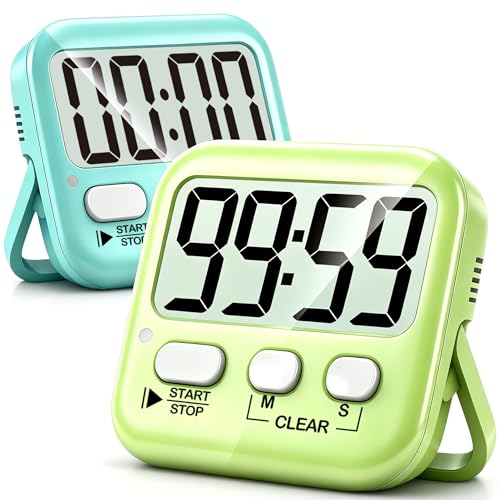 Antonki 2 Pack Digital Timer for Kids, Magnetic Countdown Kitchen Timers for Cooking, Egg, Classroom, Teacher, Exercise, Study, Oven - Battery Included - Image 1