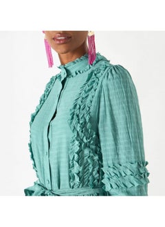 2Xtremz 2Xtremz Ruffle Detail Dress with 3/4 Sleeves and Tie-Up Belt  - Image 3