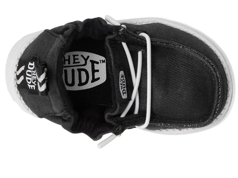 HEYDUDE Infant LILDUDE Core Slip On Shoes, Black Size 4 | Easy On Elastic Scrunch Collar - Image 2
