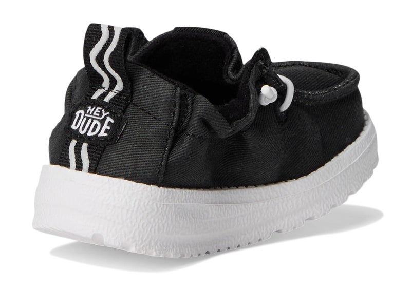 HEYDUDE Infant LILDUDE Core Slip On Shoes, Black Size 4 | Easy On Elastic Scrunch Collar - Image 5