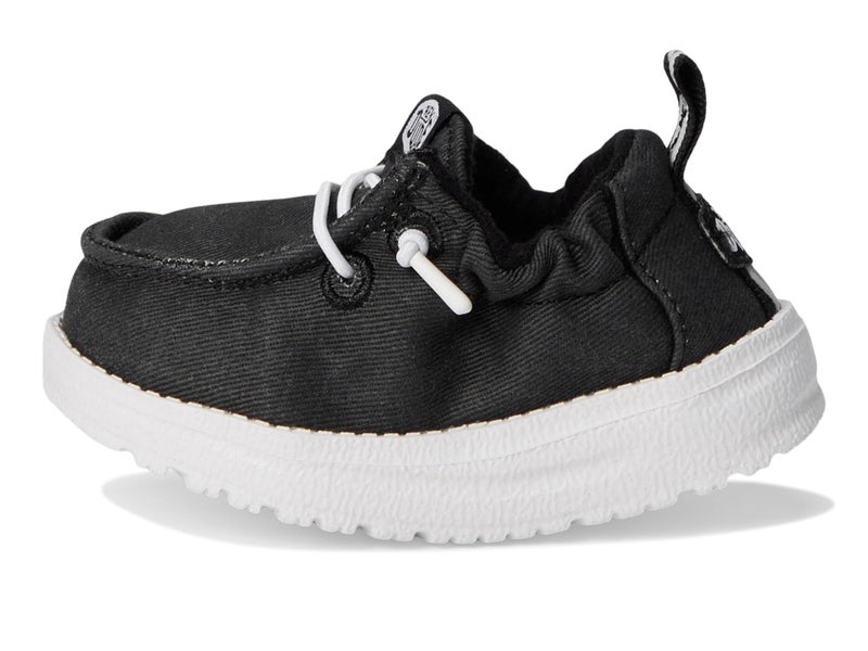 HEYDUDE Infant LILDUDE Core Slip On Shoes, Black Size 4 | Easy On Elastic Scrunch Collar - Image 4