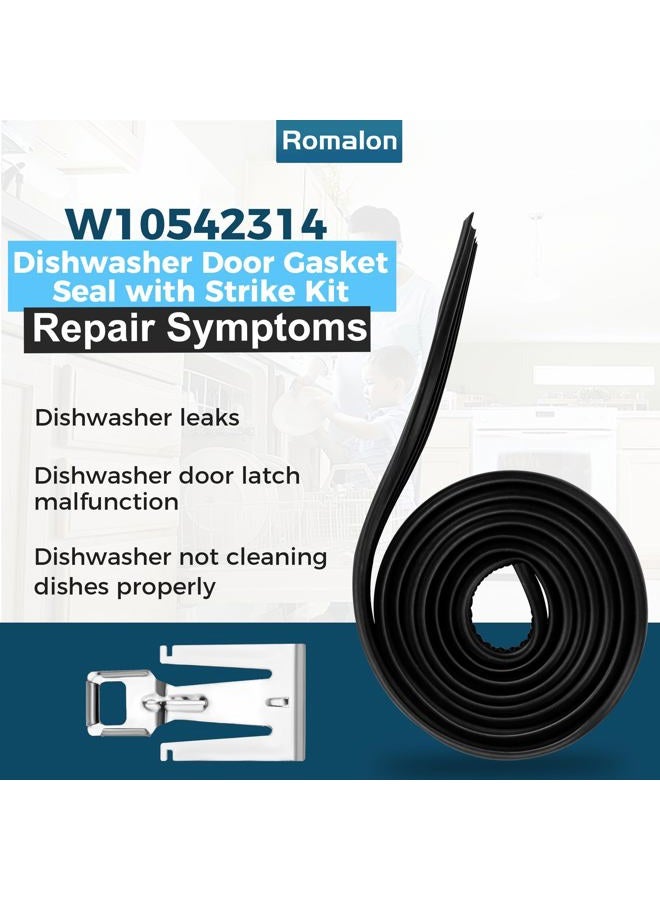 Romalon W10542314 Dishwasher Door Seal Gasket Strike（Improved version） Compatible With Whirlpool AP5650274 PS5136129 W10284090 8268888 - Image 3