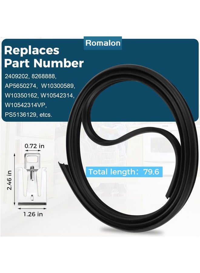 Romalon W10542314 Dishwasher Door Seal Gasket Strike（Improved version） Compatible With Whirlpool AP5650274 PS5136129 W10284090 8268888 - Image 4