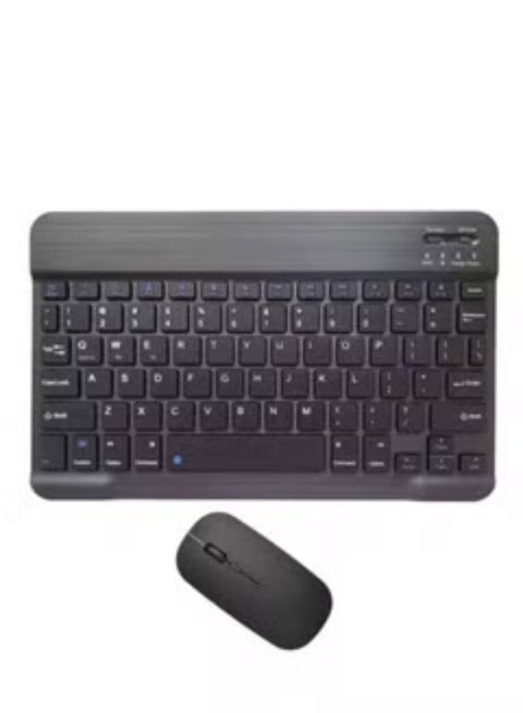 Rechargeable Bluetooth Keyboard And Mouse Combo Ultra-Slim Portable Compact Set For Android Windows Tablet Cell Phone IPhone IPad Pro Air Mini OS IOS 13 And Above Black
