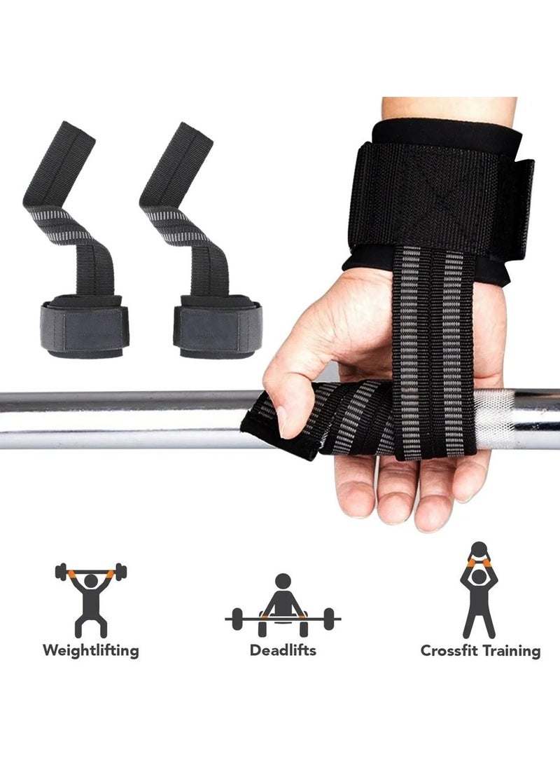 Beauenty 1Pair Gym Wrist Straps for Weight Lifting with Premium Padded Wrist Wraps Support, Perfect for Deadlifting, Pull Up, Bar Workout  - Image 1