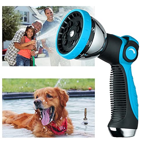 REDESS Garden Hose Nozzle Spray Nozzle,10 Hose Metal Duty Watering Patterns Thumb Control On Off Valve, High Pressure Nozzle Sprayer for Watering Plants, Car Wash,Cleaning,Showering Pets Blue - Image 5