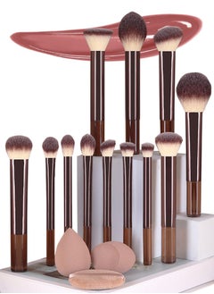 15 PCS Makeup Brush Set - Brown