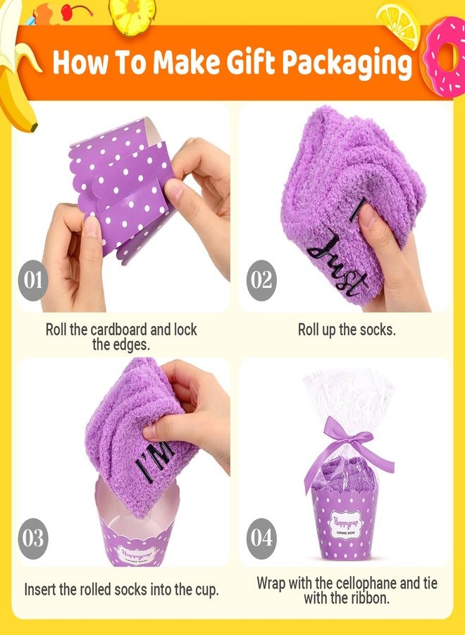 Happy Pop HAPPYPOP Cupcake Socks Cake Gifts Women - Birthday Cake Socks, Purple, Christmas Stocking Stuffers - Image 3