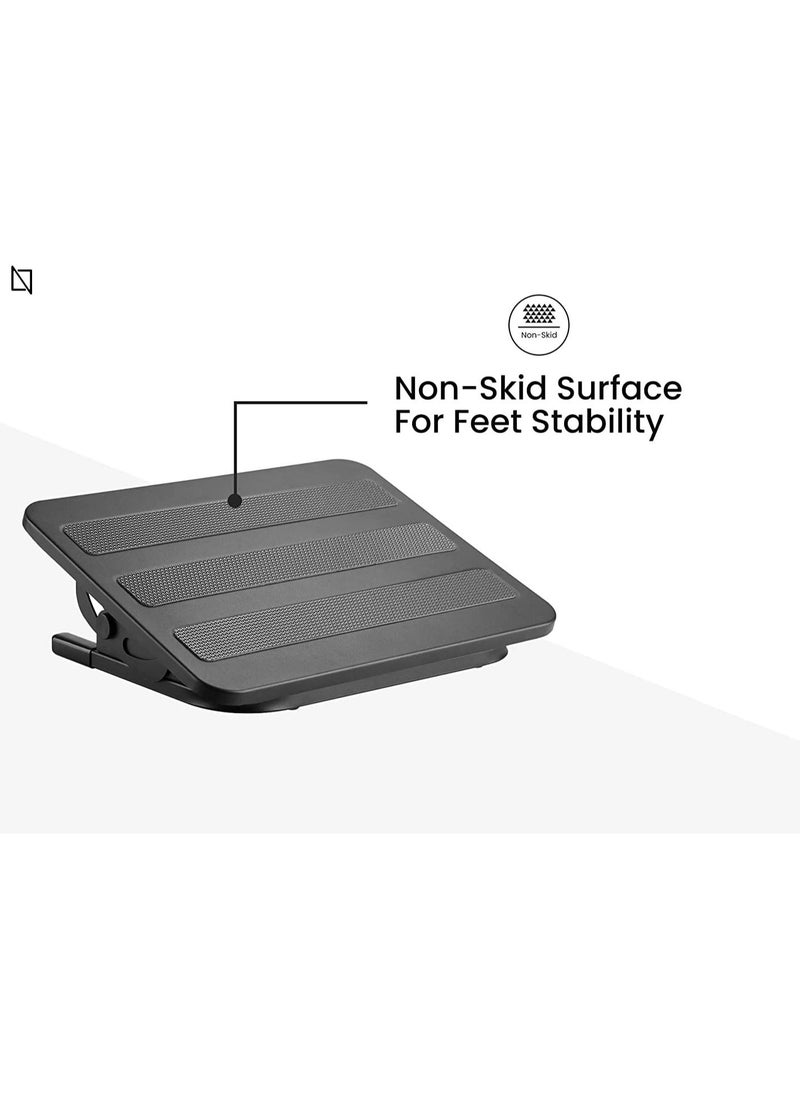 NAVODESK Navodesk Premium Ergonomic Footrest with Tilt Function & Non-Skid Surface (Black)  - Image 3