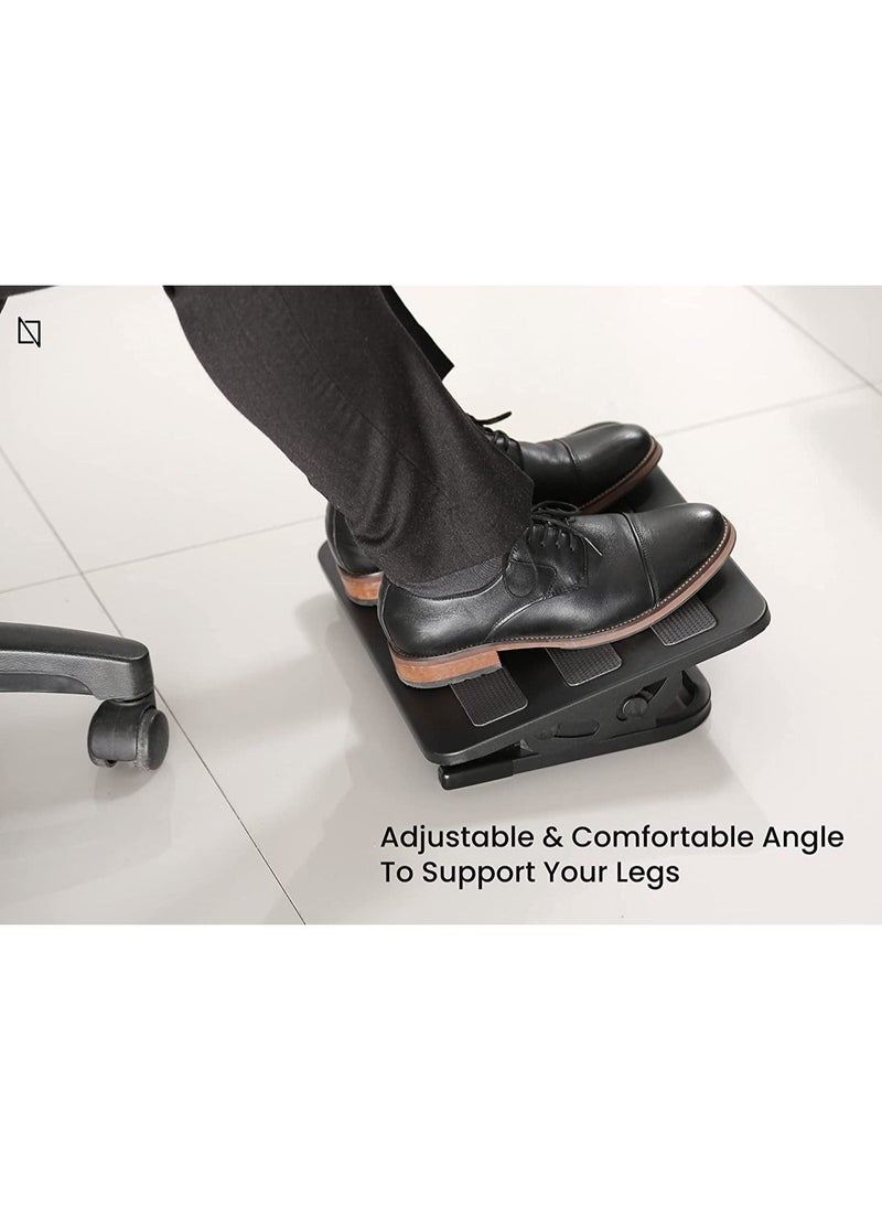 NAVODESK Navodesk Premium Ergonomic Footrest with Tilt Function & Non-Skid Surface (Black)  - Image 4