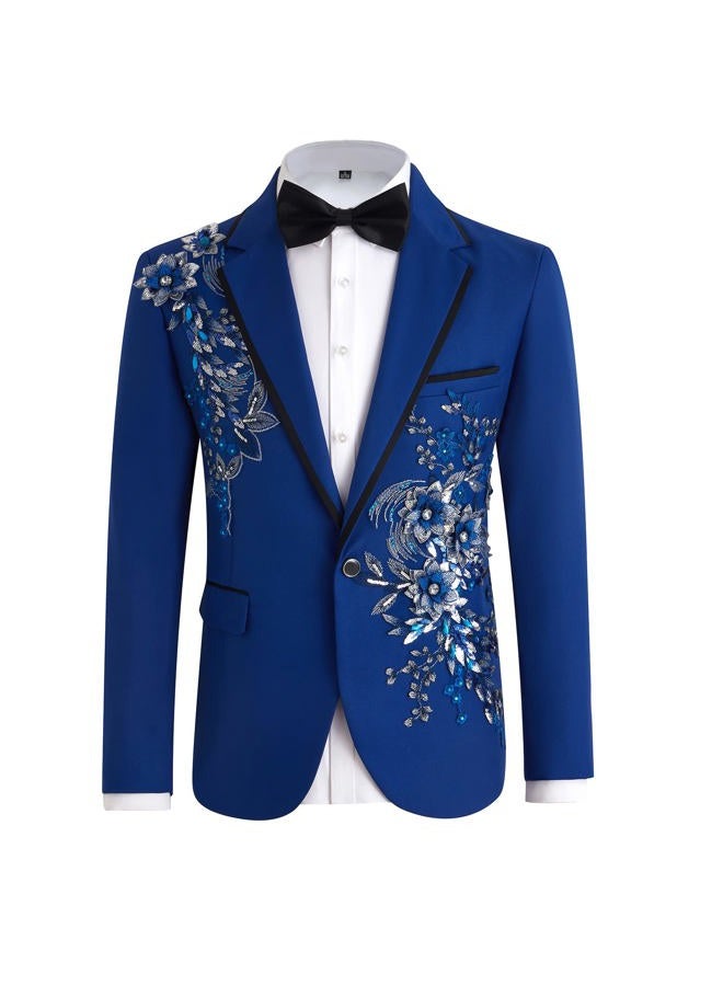 Catheive Mens Suits Slim Fit 2 Piece Floral Tuxedo Suits Blazer Pants with Bow Tie for Wedding Prom - Image 3
