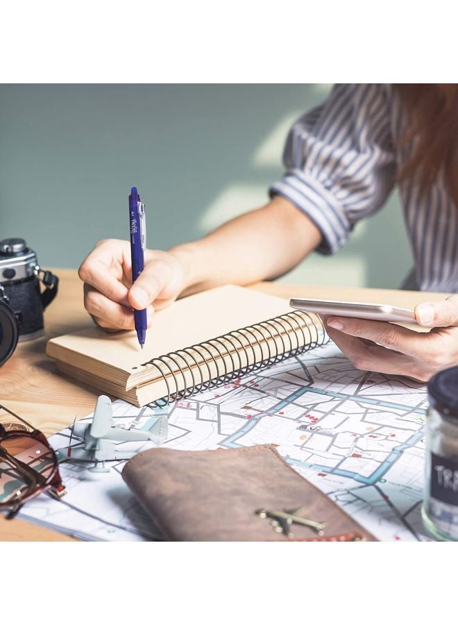 Pilot Frixion Clicker Erasable Pen – Blue/Silver – Retractable Design - Image 1