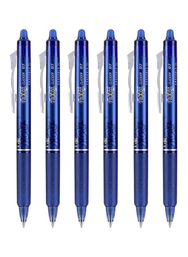 Pilot Frixion Clicker Erasable Pen – Blue/Silver – Retractable Design - Image 3