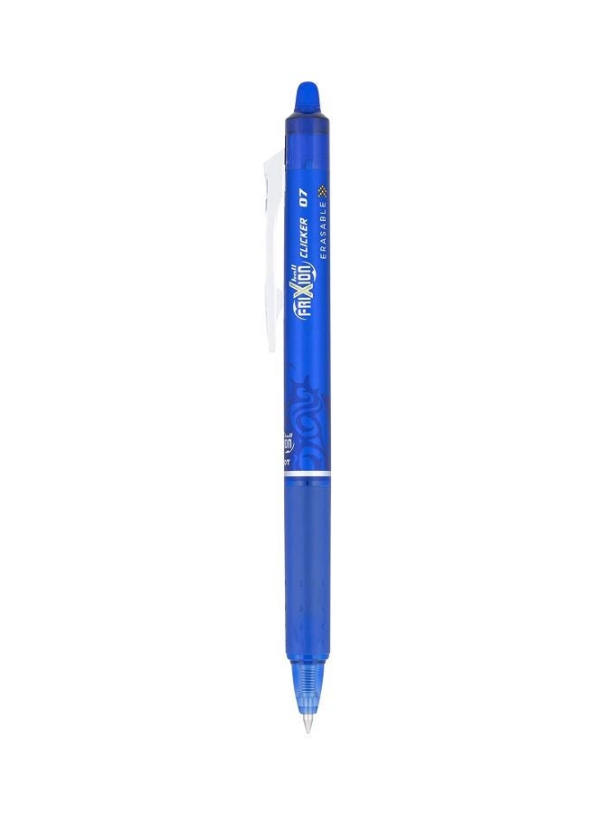 Pilot Frixion Clicker Erasable Pen – Blue/Silver – Retractable Design - Image 2