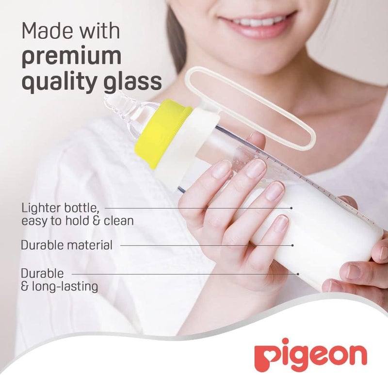 Pigeon Slim Neck Glass Bottle with Handle - 240ml - Image 5
