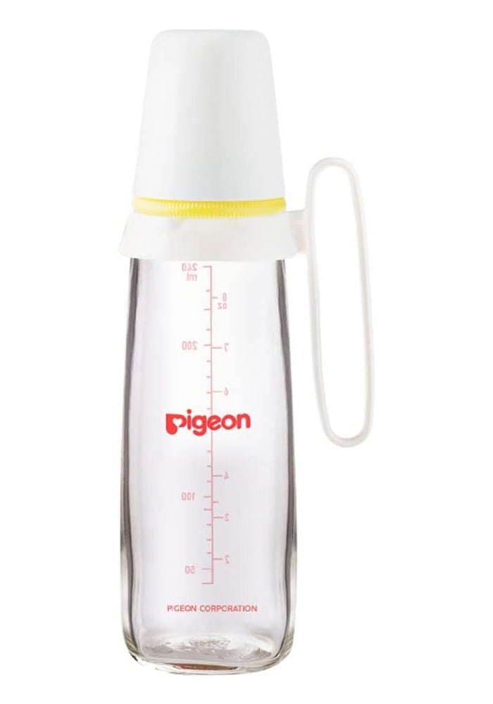 Pigeon Slim Neck Glass Bottle with Handle - 240ml - Image 1