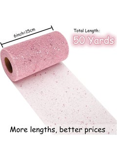 SYOSI Gold Glitter Tulle Fabric Rolls 6 Inch 25 Yards(22.86M) Sequin Sparkling Ribbon Spool Netting for Wedding, Tutu Skirt, Gift Wrapping, Party Decoration  - Image 3