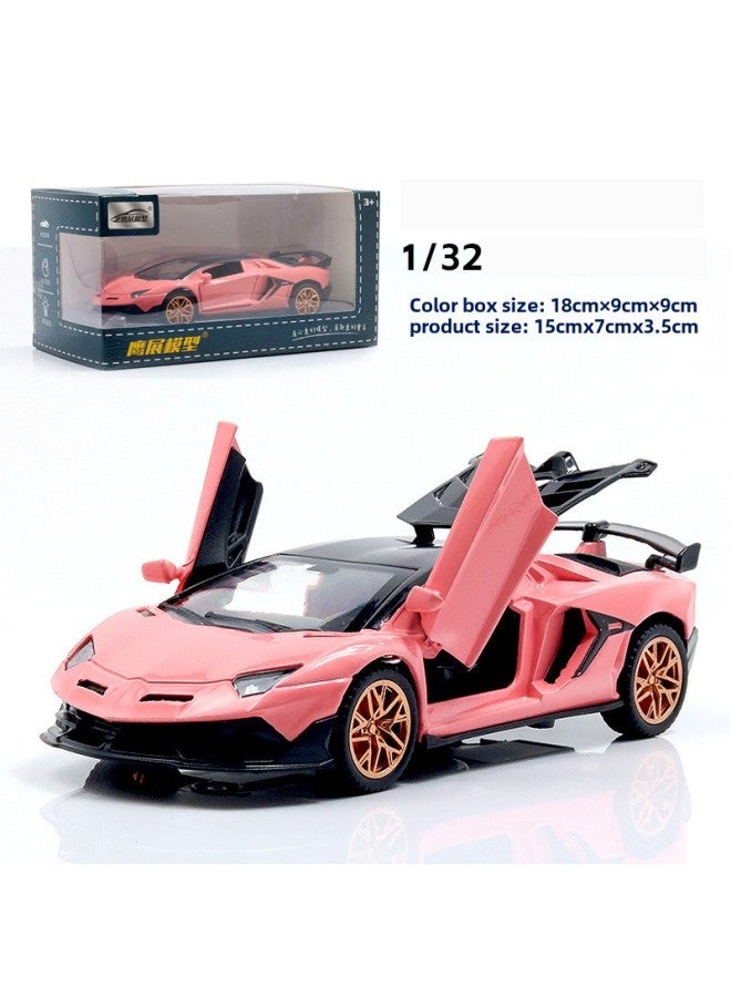 Boxed 1:32 Sports Car Alloy Car Model Children's Toy Blind Box Stall Ring Boy Huili Car Wholesale-Color:1:32 Pink Black Top ]  - Image 1