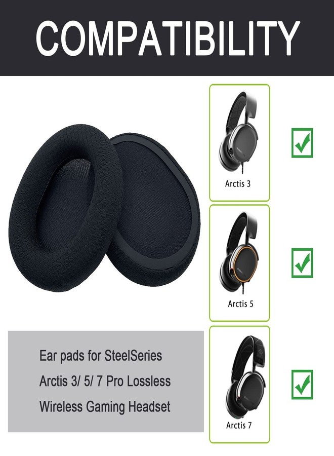 Actpe Earpads for SteelSeries Arctis 7 5 3 Replacement Ear Cushion Pads with Protein Leather and Memory Foam for SteelSeries Arctis 7 5 3 Gaming Headphones, A Pair, Black - Image 2