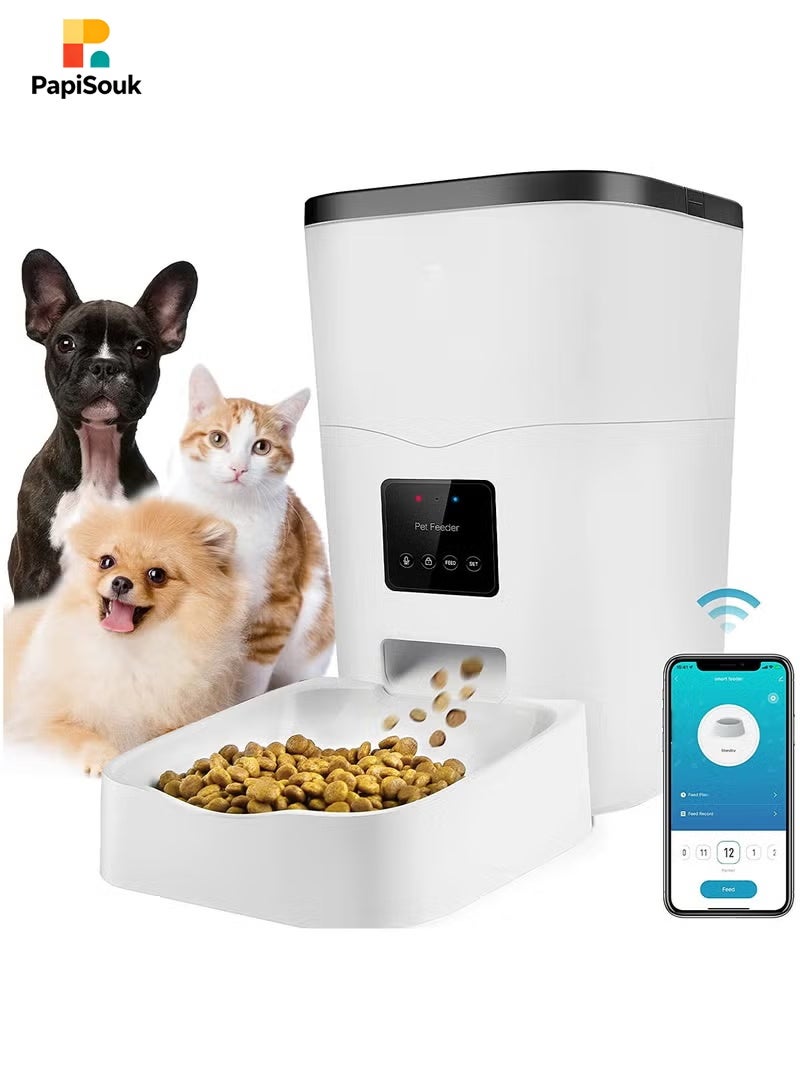 PapiSouk Pet Feeder, Smart Pet Food Dispenser with App Control Portion Control&Timer Setting, Auto Dog Feeder 1-10 Meals, Voice Record, Small & Medium Pets, BPA-Free, 2.4G Wi-Fi ONLY, 3L/13cup - Image 1