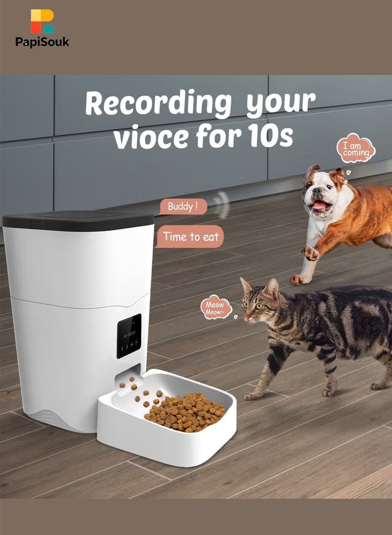 PapiSouk Pet Feeder, Smart Pet Food Dispenser with App Control Portion Control&Timer Setting, Auto Dog Feeder 1-10 Meals, Voice Record, Small & Medium Pets, BPA-Free, 2.4G Wi-Fi ONLY, 3L/13cup - Image 3