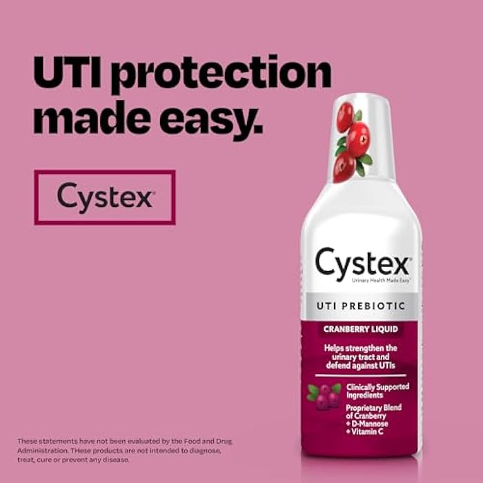 Cystex Cranberry Urinary Health Supplement Liquid - D-Mannose, Prebiotic, & Vitamin C for Urinary Tract & Bladder Support - Daily Urinary Wellness for Women & Men, Sugar-Free - 7.6 fl oz (2 Pack) - Image 5