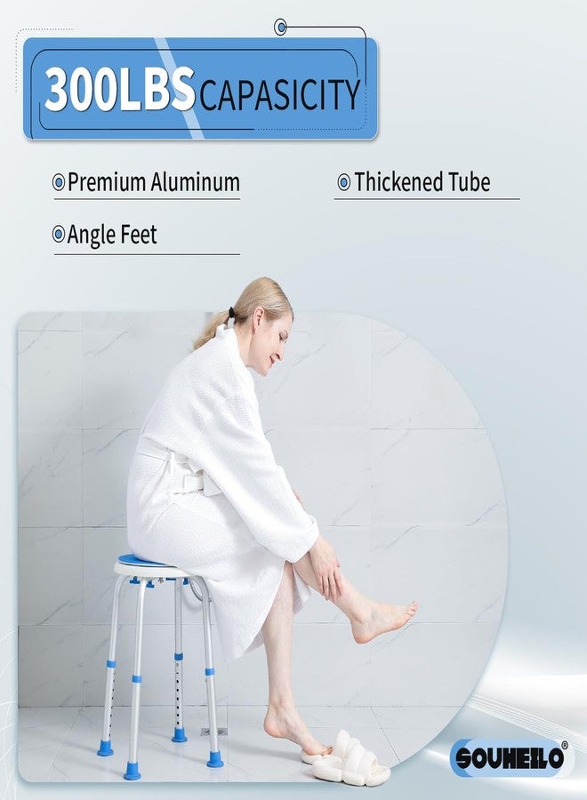 Souheilo FSA HSA Swivel Shower Stool for Inside Shower, Shower Chair for Inside Tub, Shower Seat, Bath Chair for Elderly/Pregnant SOUHEILO, Blue - Image 2