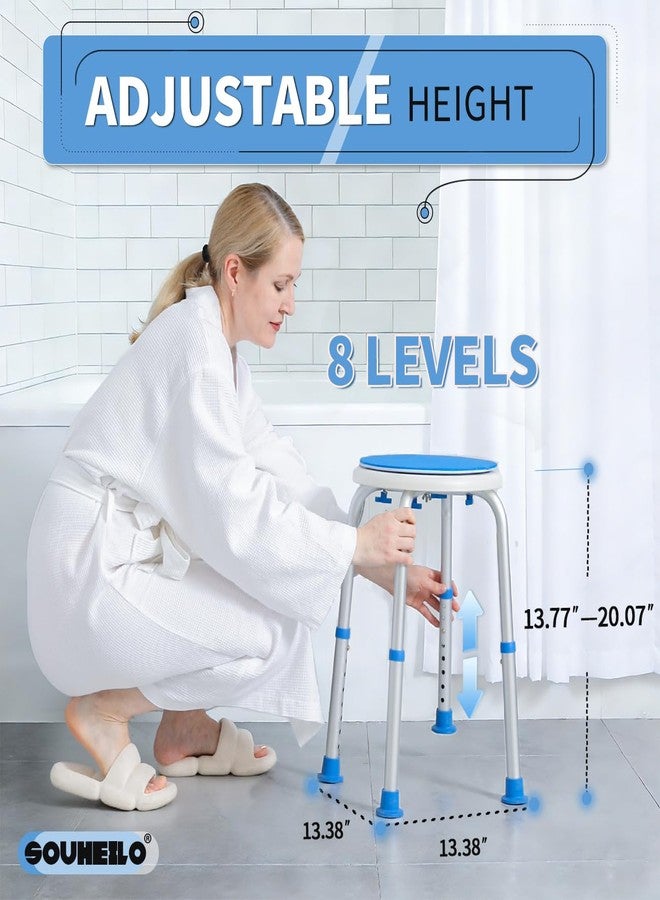 Souheilo FSA HSA Swivel Shower Stool for Inside Shower, Shower Chair for Inside Tub, Shower Seat, Bath Chair for Elderly/Pregnant SOUHEILO, Blue - Image 5